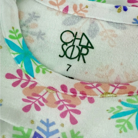 Chaser Girls Snowflake Long Sleeve Shirttail Dress Size 7 - Picture 3 of 3